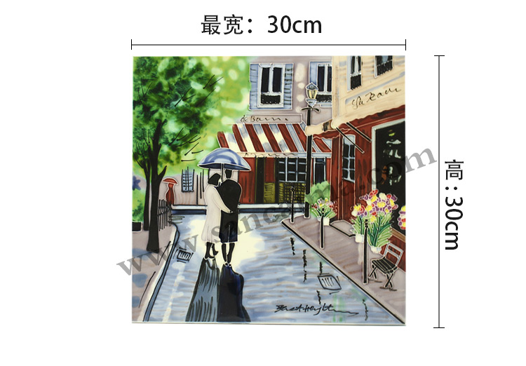 三彩瓷板画街景系列尺寸